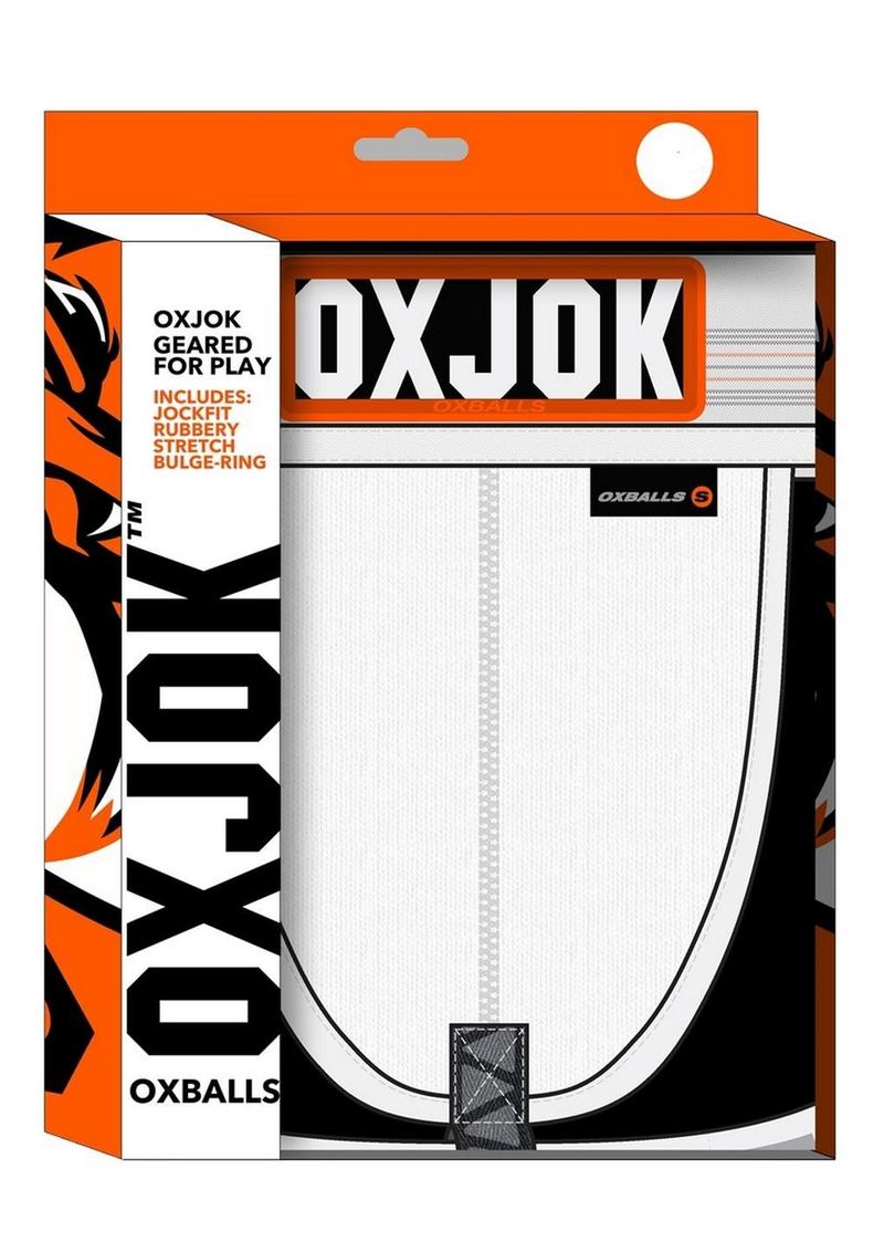 OXJOK Geared for Play White Jockfit Rubber Stretch Bulge
