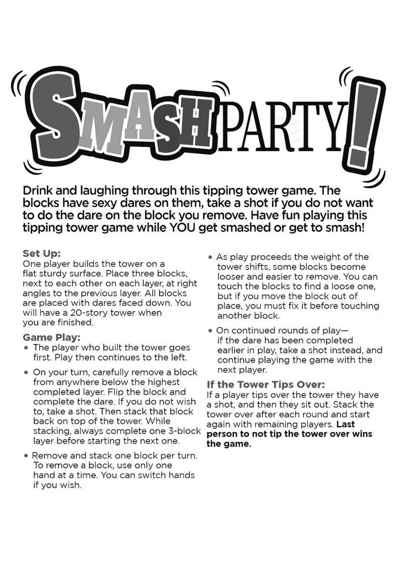 Smash Party! Dare And Sip Tower Game