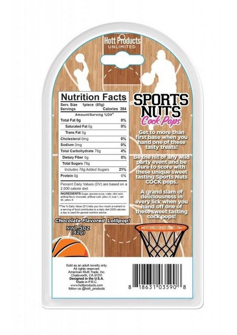 Sports Nuts Cock Pop Chocolate Flavored Lollipop Basketball Design