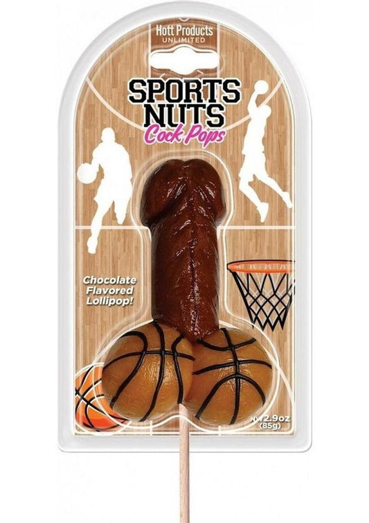Sports Nuts Cock Pop Chocolate Flavored Lollipop Basketball Design