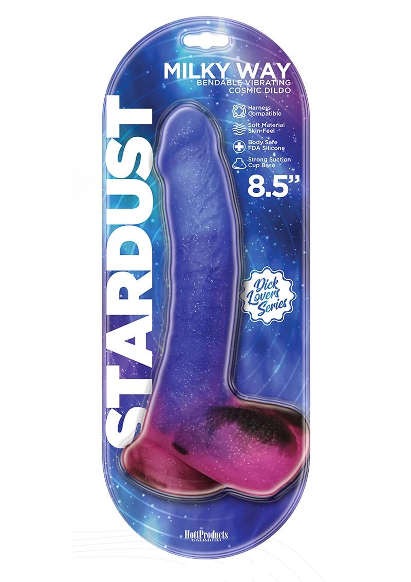 Stardust Milky Way Bendable Vibrating Silicone Dildo Multicolor