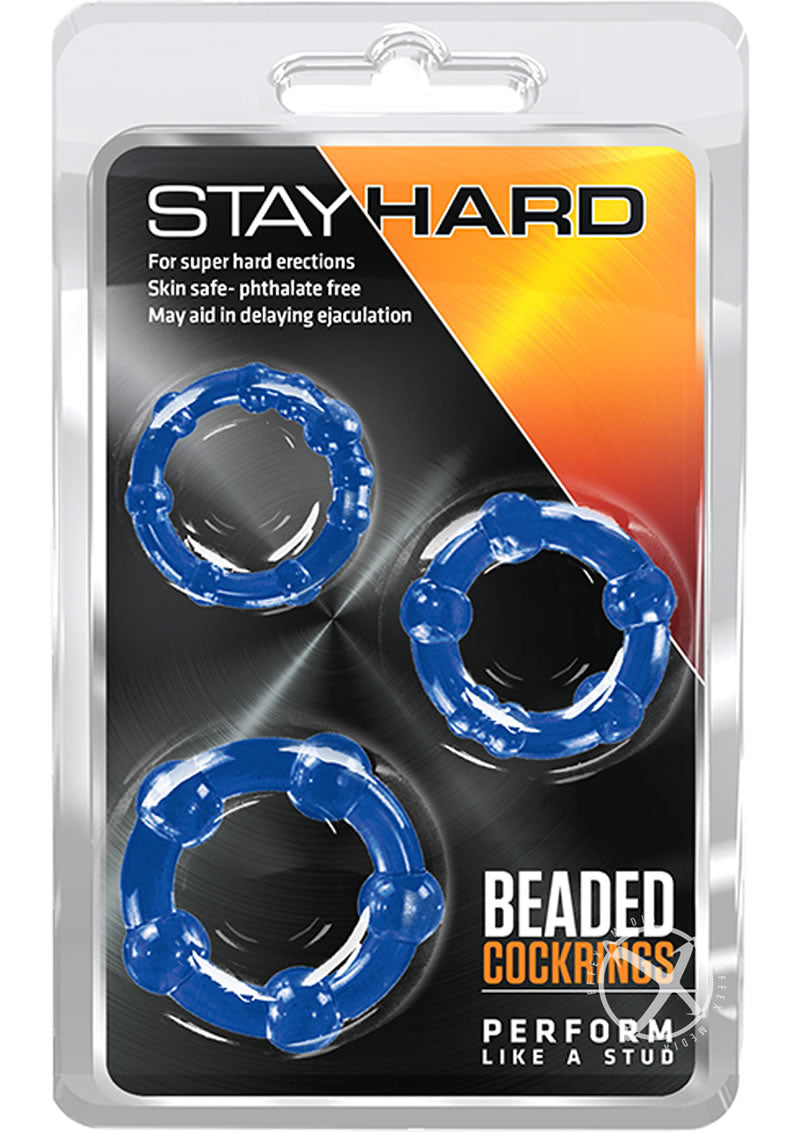 Stay Hard Beaded Cock Rings Textured And Flexible Black Rings