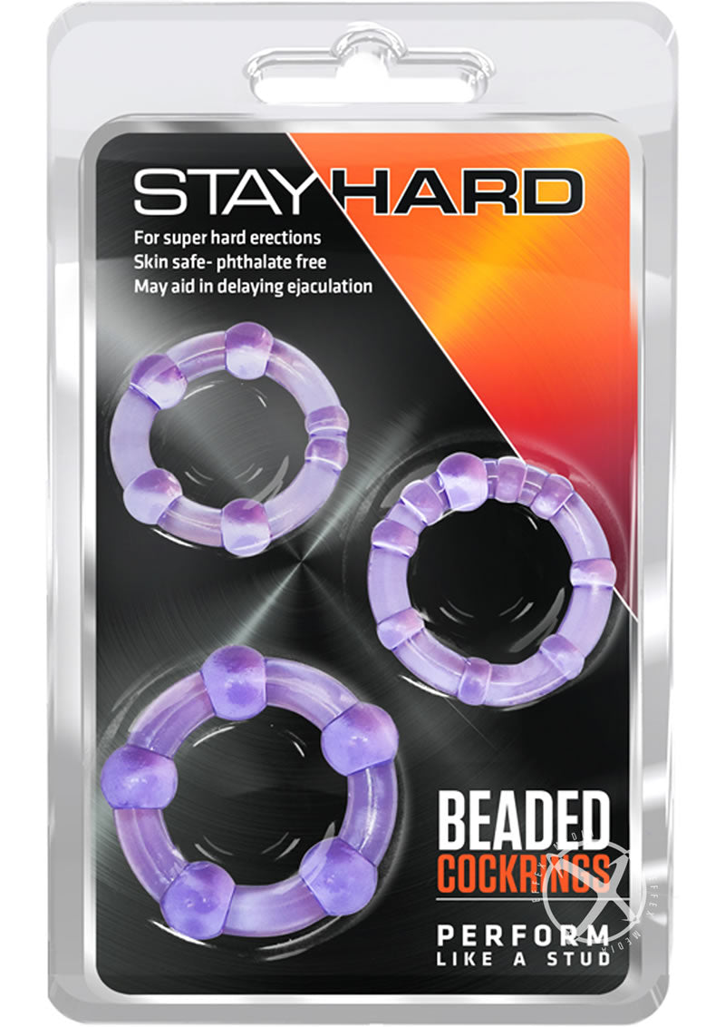 Stay Hard Beaded Cock Rings Textured And Flexible Black Rings