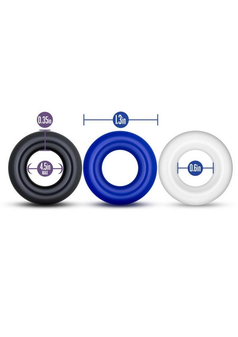 Stay Hard Donut Rings Assorted 3-Pack Super Stretchy And Skin Safe