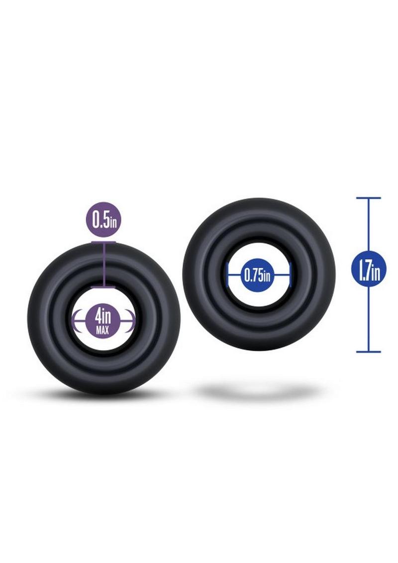 Stay Hard Donut Rings Oversized Stretchy And Body Safe Black Rings