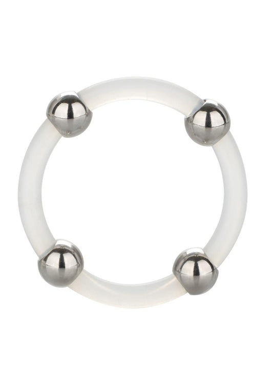 Steel Beaded Silicone Cock Ring