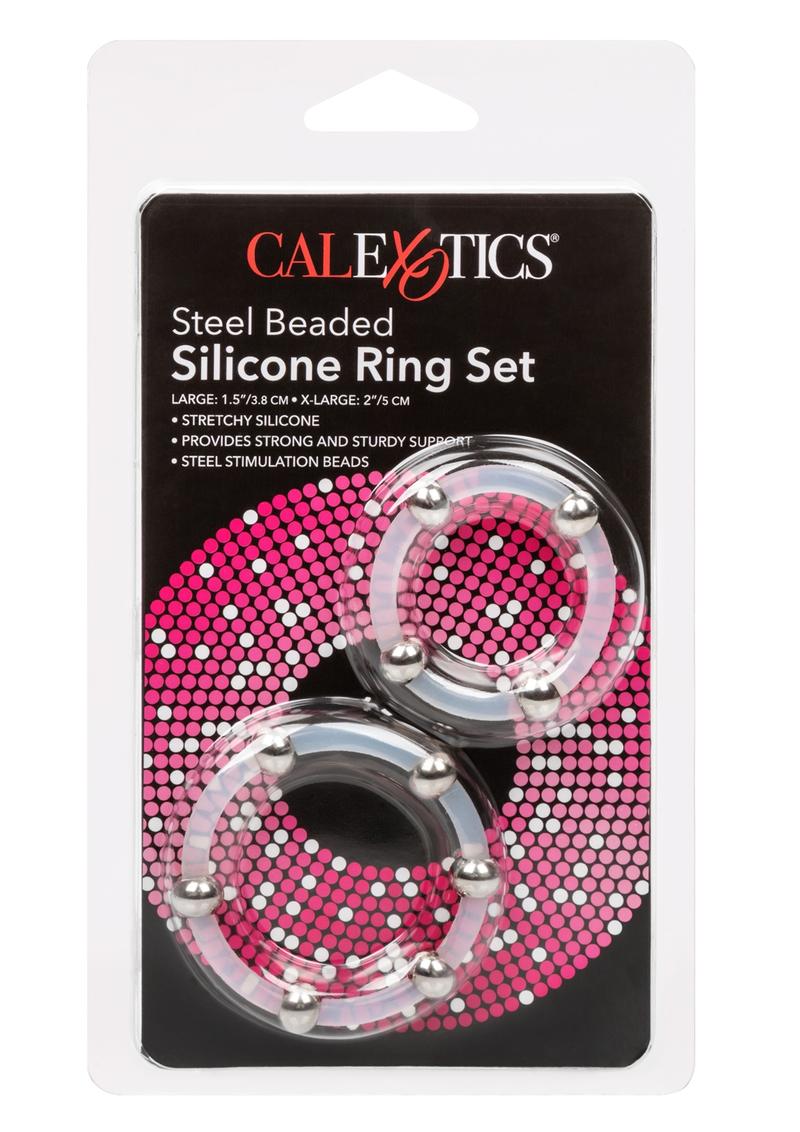 CalExotics Steel Beaded Silicone Ring Set