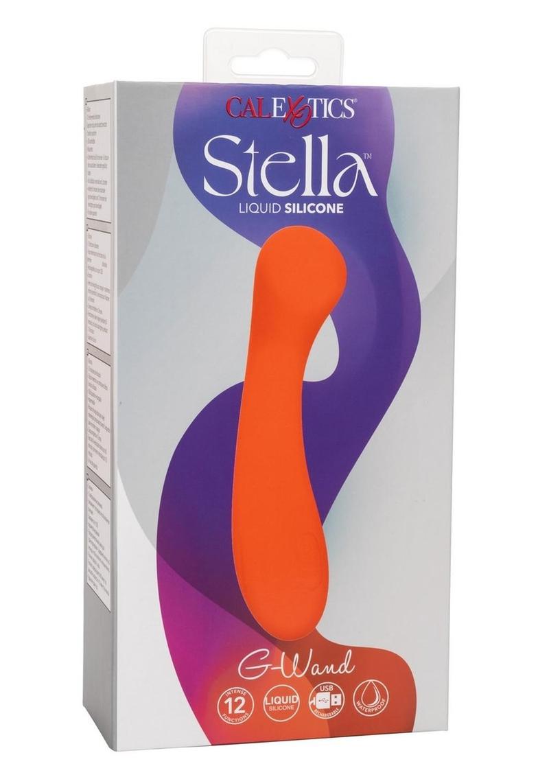 Stella Liquid Silicone G-Wand Rechargeable Vibrator in Orange by CalExotics
