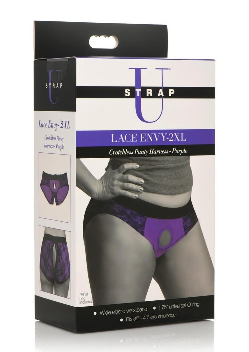 Strap U Lace Envy Crotchless Panty Harness - Small/Medium