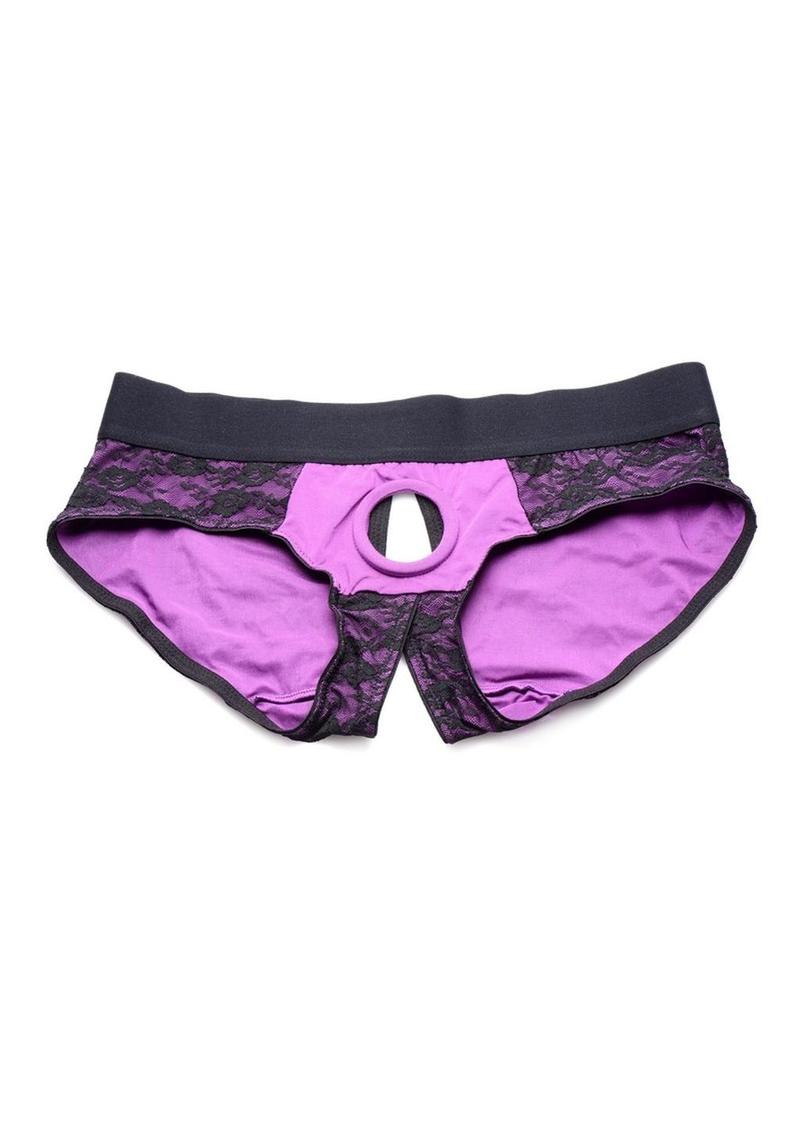 Strap U Lace Envy Crotchless Panty Harness - Small/Medium