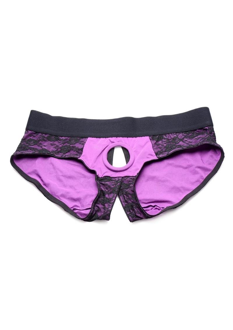 Strap U Lace Envy Crotchless Panty Harness - Small/Medium