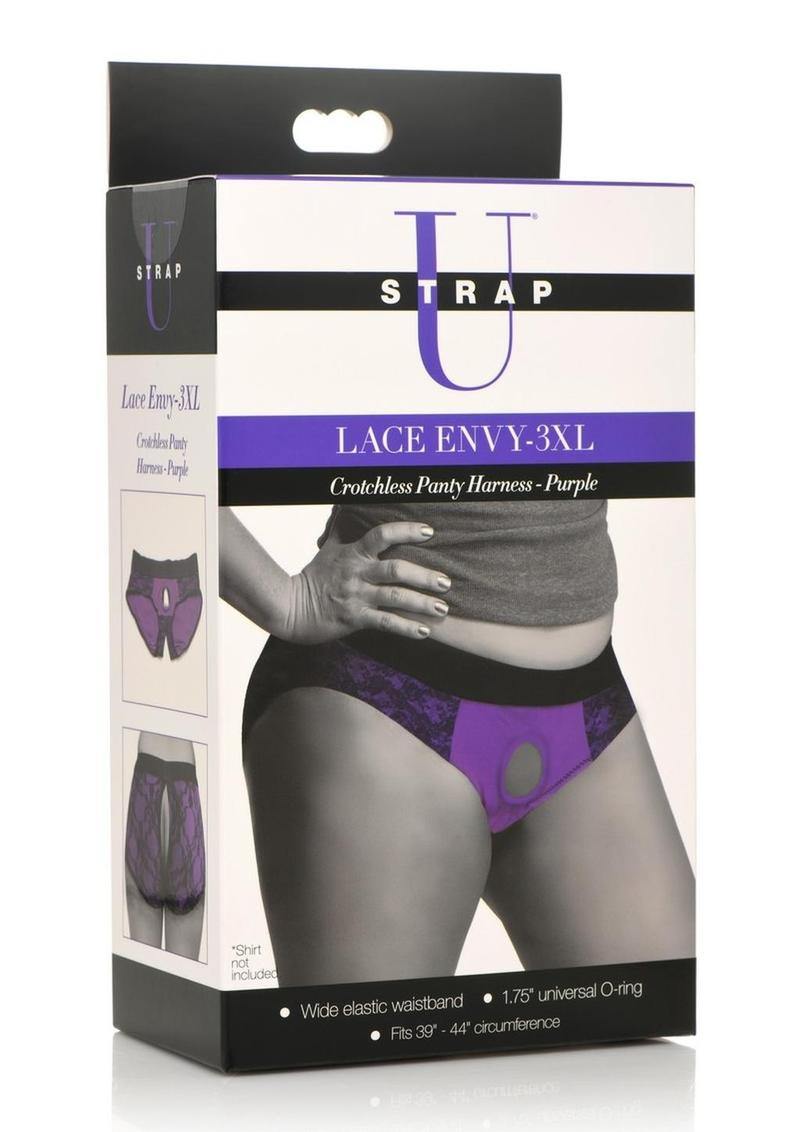 Strap U Lace Envy Crotchless Panty Harness - Small/Medium