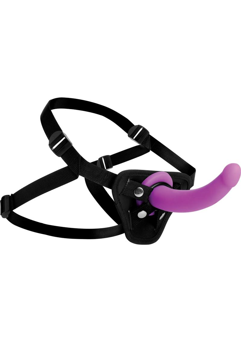 Strap U Navigator Silicone G-Spot Dildo with Harness