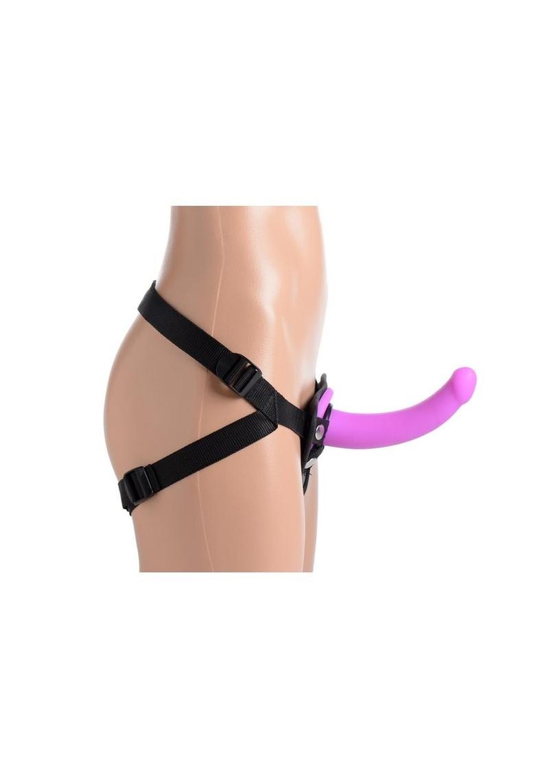 Strap U Navigator Silicone G-Spot Dildo with Harness
