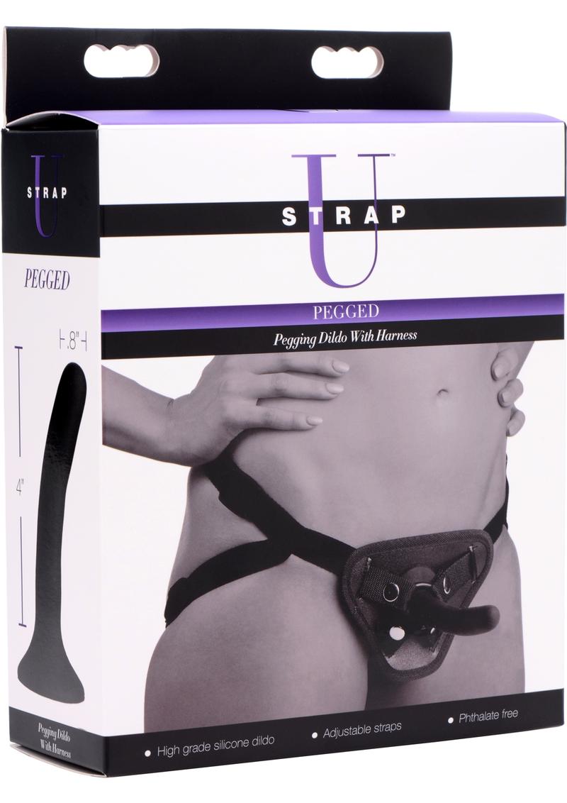 Strap U Pegged Silicone 5in Pegging Dildo with Harness