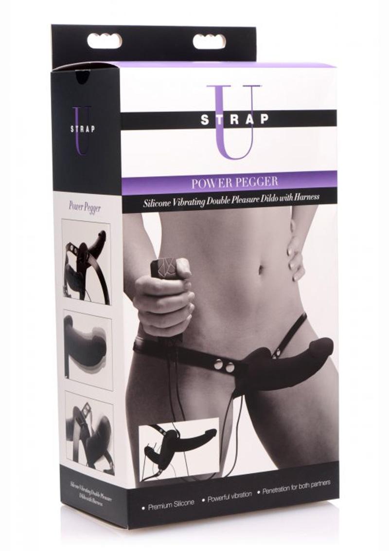 Strap U Power Pegger Silicone Vibrating Double Pleasure Strap-On