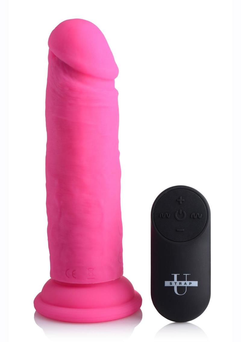 Strap U Power Player 28X Rechargeable Silicone Vibrating Dildo