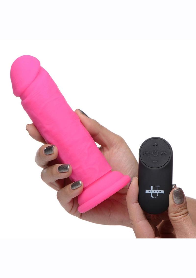 Strap U Power Player 28X Rechargeable Silicone Vibrating Dildo