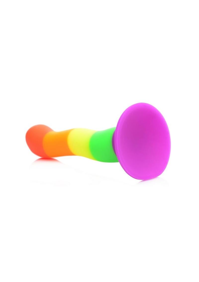 U Strap Proud Rainbow Silicone Dildo with Harness Vibrating Bullet