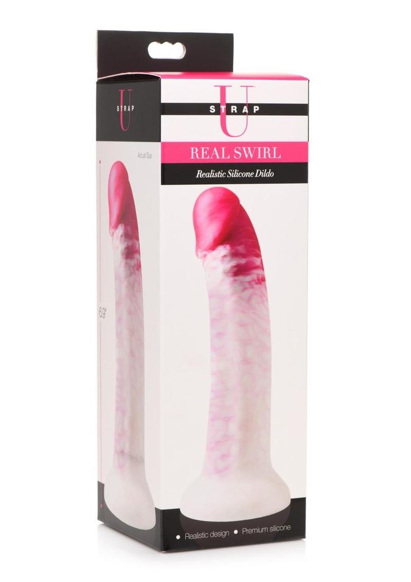 Strap U Real Swirl Silicone Dildo Realistic Veined Design