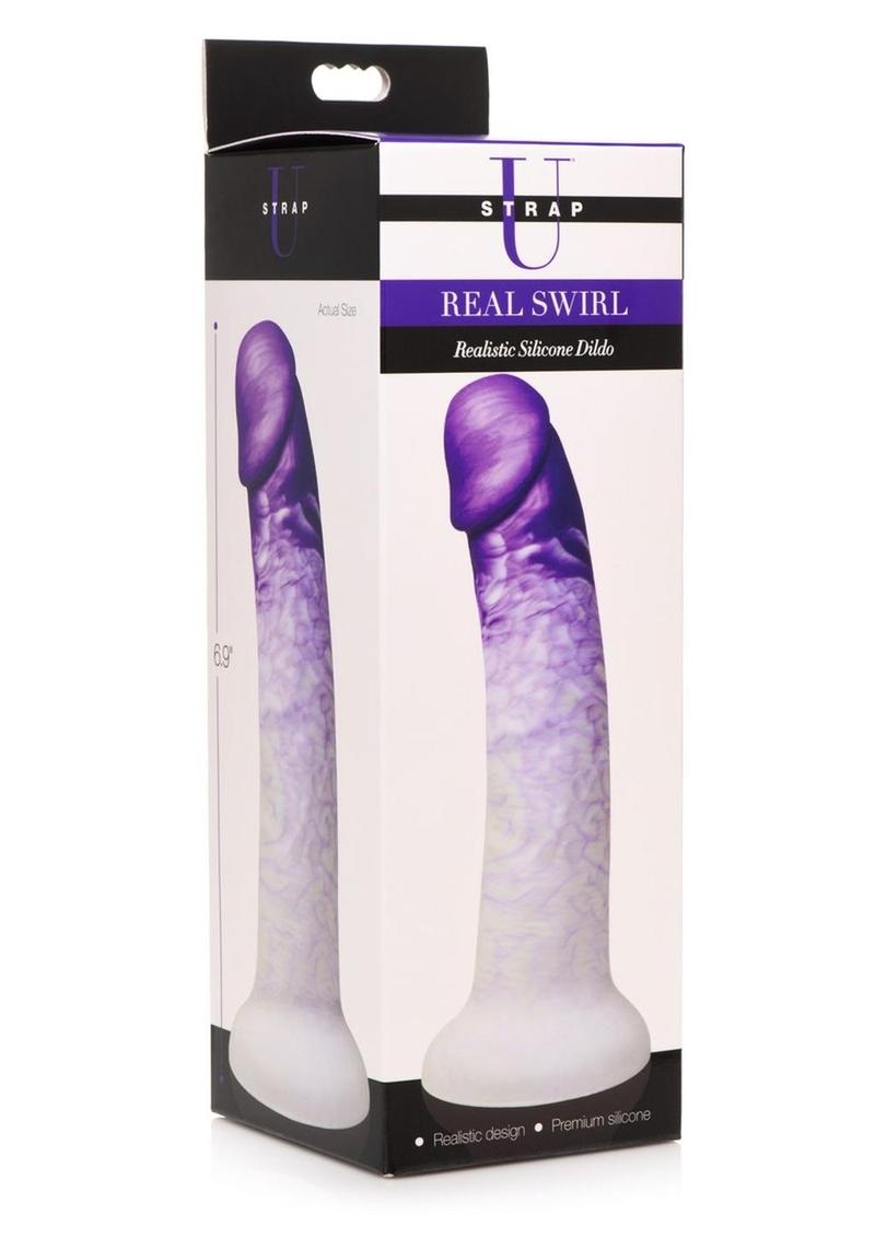 Strap U Real Swirl Silicone Dildo Realistic Veined Design
