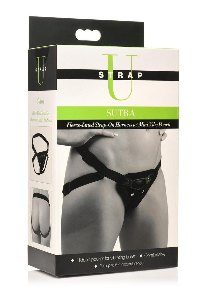 Strap U Sutra Fleece-Lined Strap-On Harness with Mini Vibe Pouch