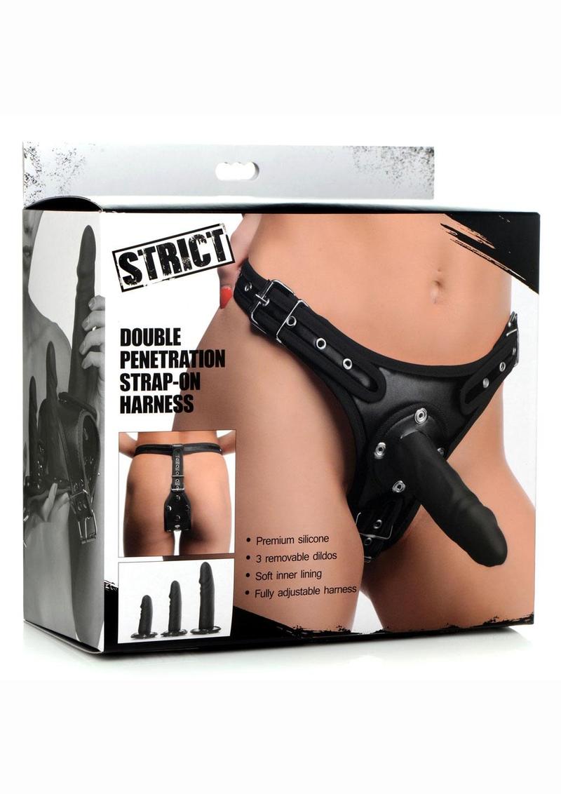 STRICT Double-Penetration Strap-On Harness And Silicone Dildos