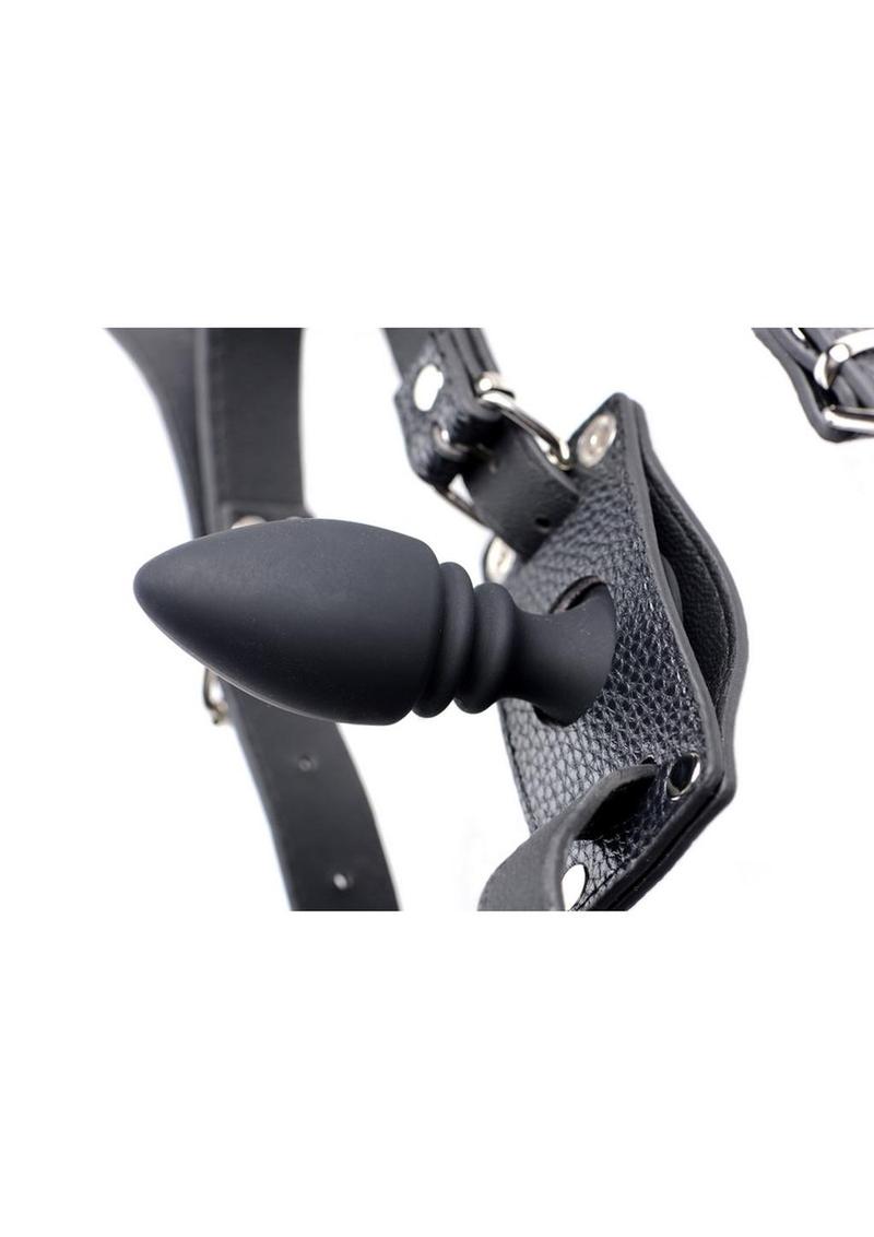 Strict Male Harness with Premium Silicone Anal Plug