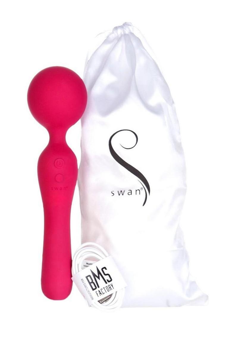 The Swan Sceptre Rechargeable Silicone Dual-End Wand Massager