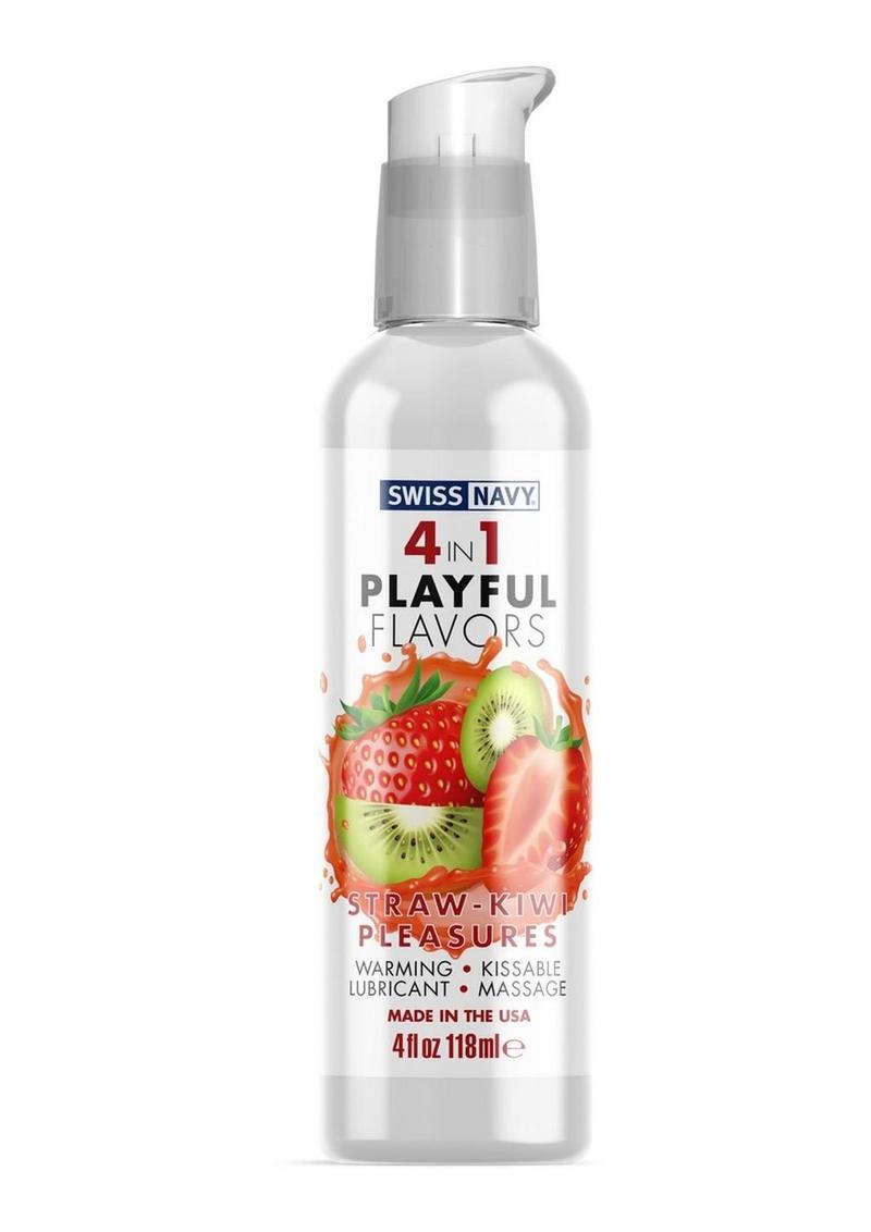 Swiss Navy 4 in 1 Playful Flavors Straw Kiwi Lubricant