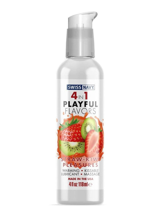 Swiss Navy 4 in 1 Playful Flavors Straw Kiwi Lubricant