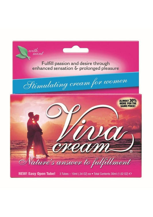 Swiss Navy Viva Cream for Women 3 Tubes Mint-Flavored