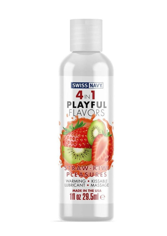 Swiss Navy 4 in 1 Flavors Lubricant Straw Kiwi Pleasures