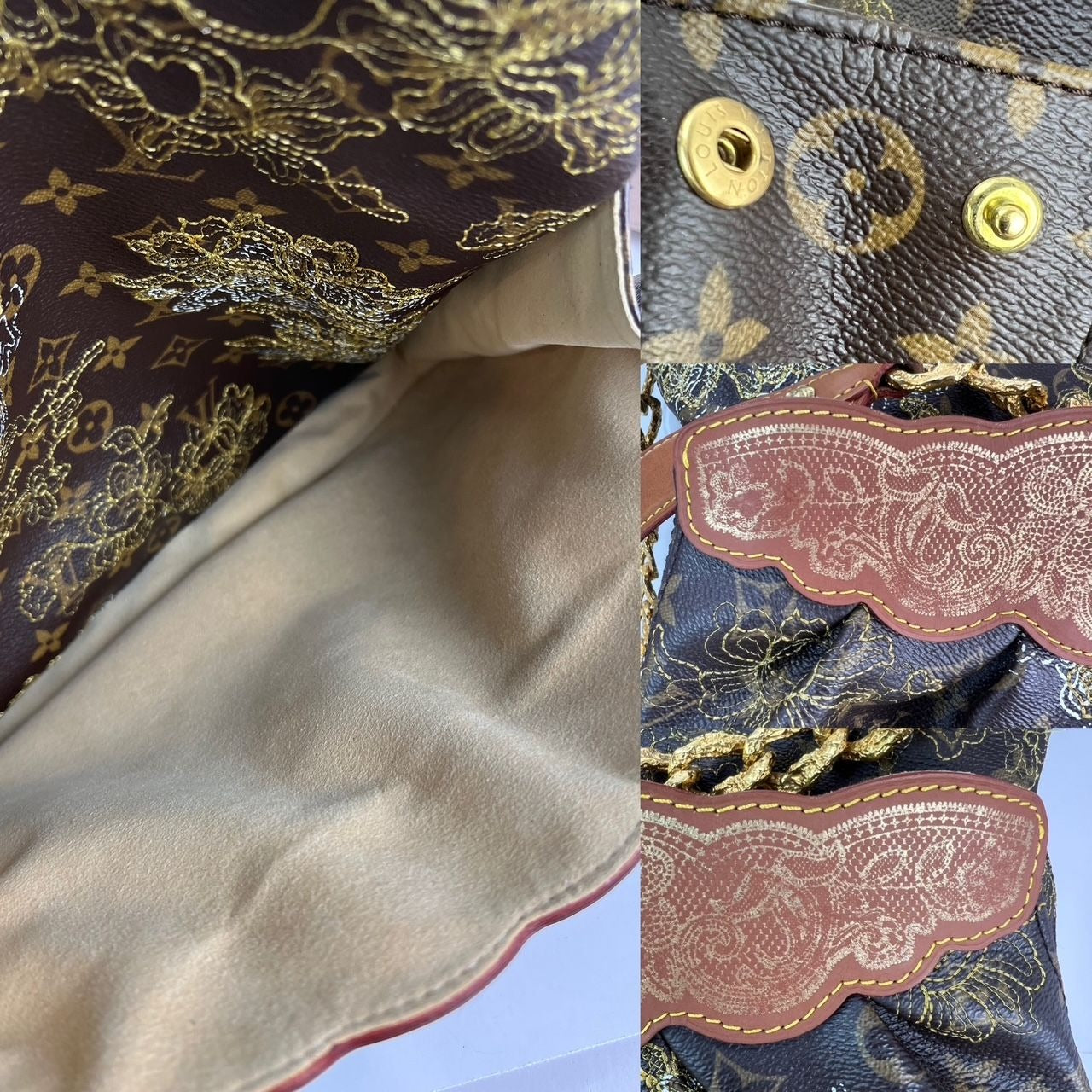 Louis Vuitton Dentelle Fersen Gold Monogram Tote Bag Limited Edition