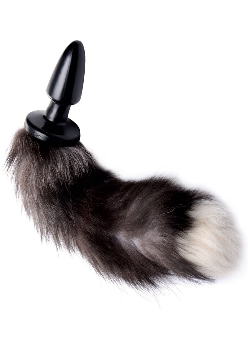 Tailz Grey Fox Tail Anal Plug Realistic Faux Fur Animal Play