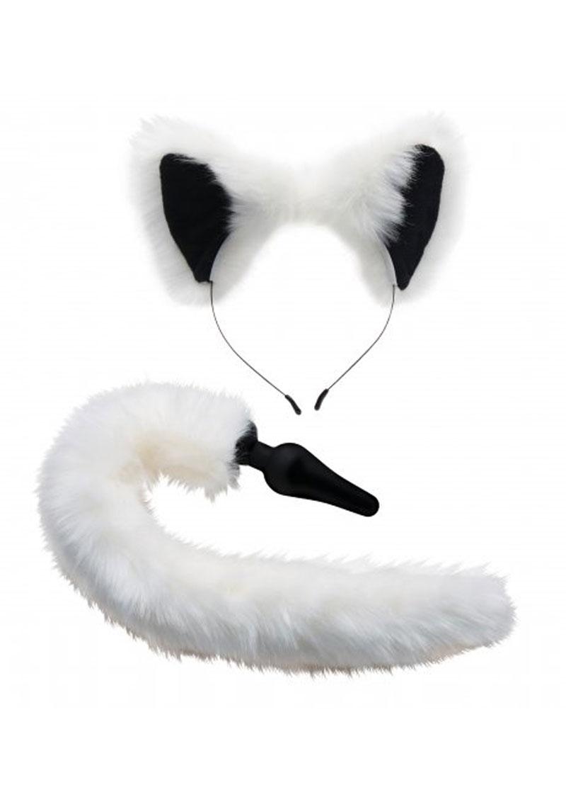 Tailz White Fox Tail Anal Plug And Ears Set Seductive Roleplay Fantasy