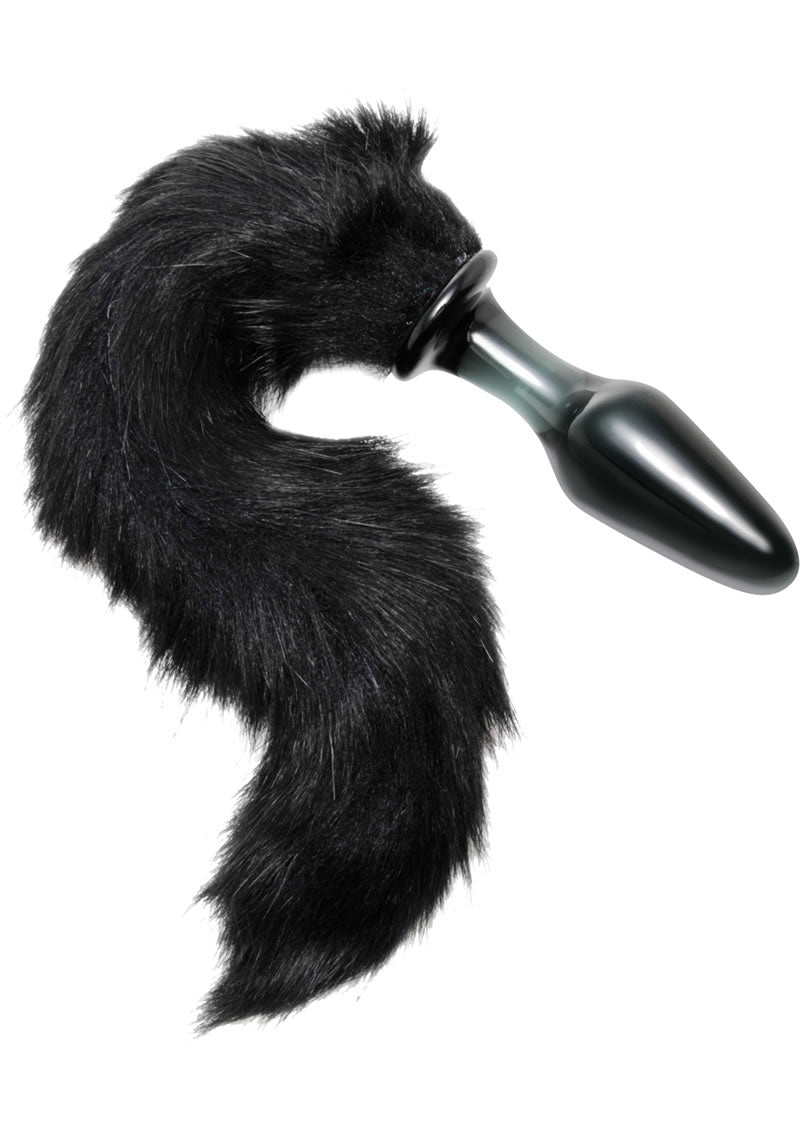 Tailz Midnight Fox Tail Glass Butt Plug With Tail