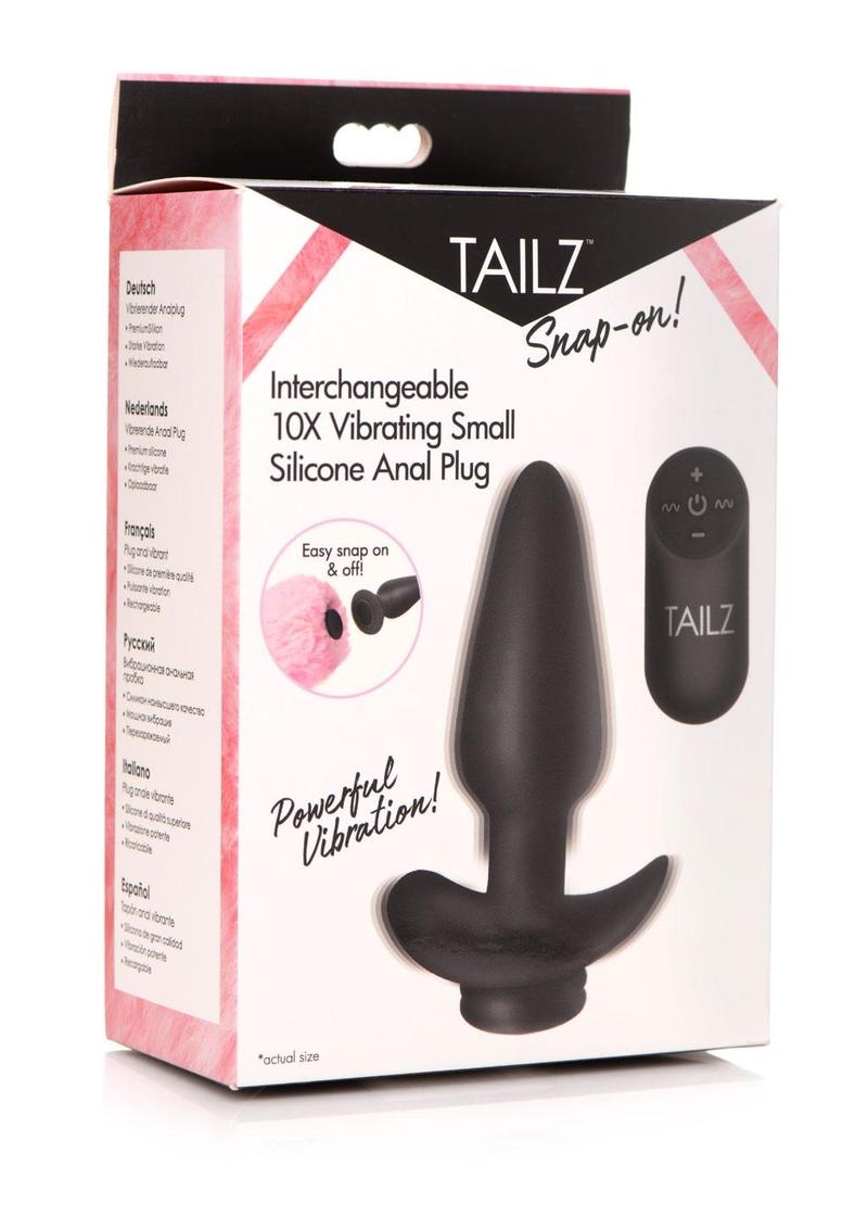 Tailz Snap-On 10X Vibrating Large Silicone Anal Plug with Remote