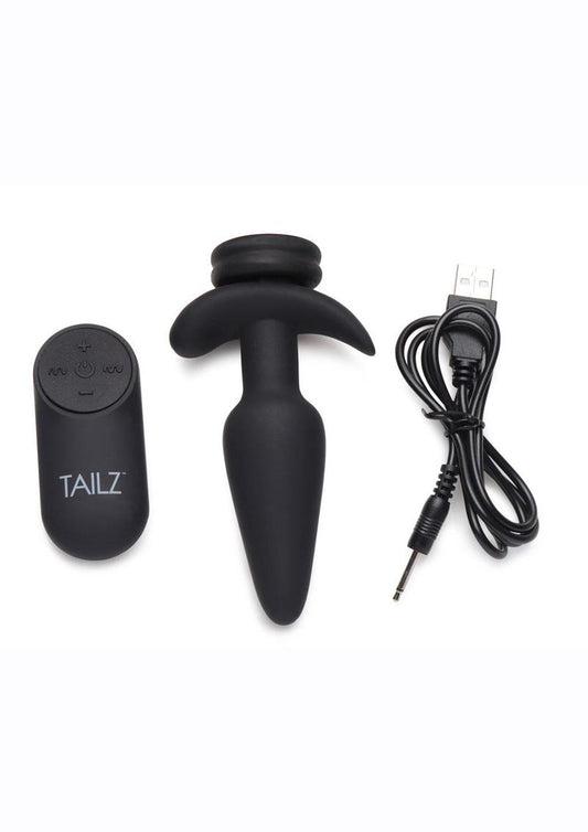 Tailz Snap-On 10X Vibrating Large Silicone Anal Plug with Remote