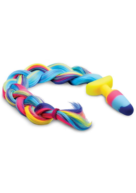 Tailz Rainbow Unicorn Tail Anal Plug Multicolor Design for Fun Play