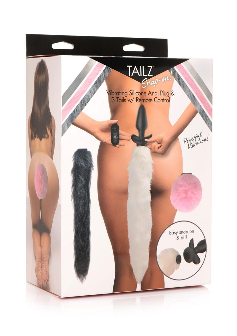 Tailz Vibrating Silicone Anal Plug Set with 3 Tails and Remote Control