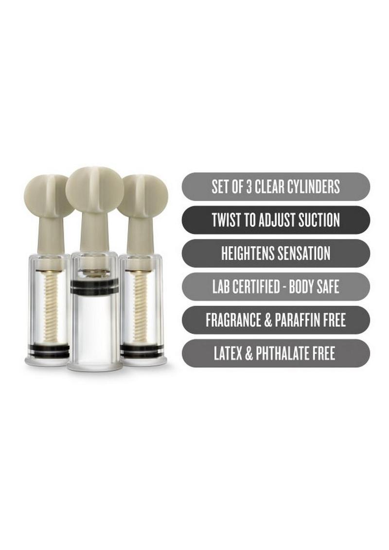 Temptasia Clit and Nipple Twist Suckers Set of 3 Adjustable Suction