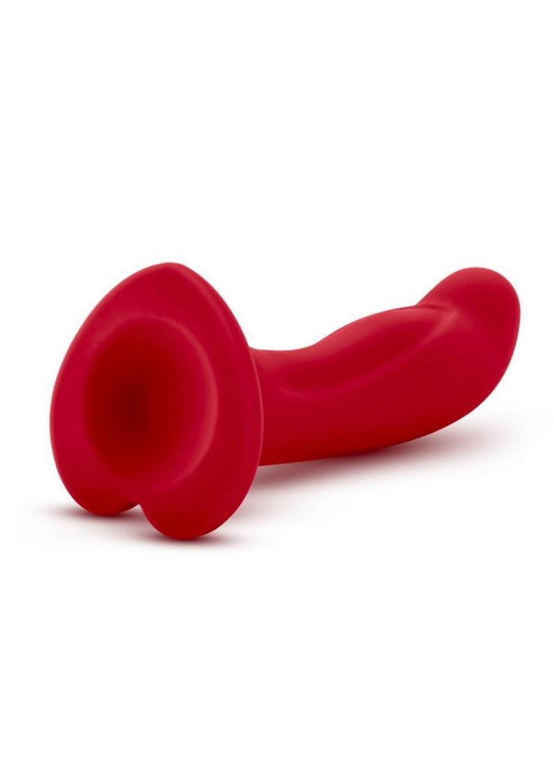 Temptasia Jezebel Silicone Dildo 6in Crimson with Curved Tip