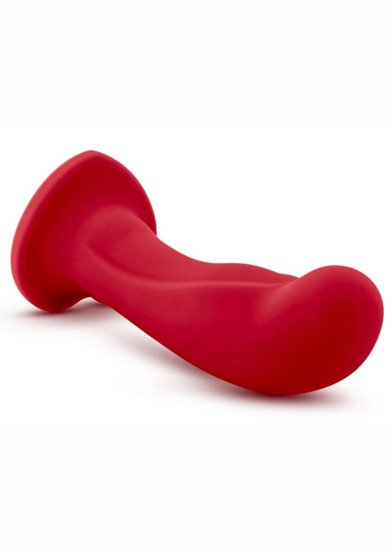 Temptasia Jezebel Silicone Dildo 6in Crimson with Curved Tip