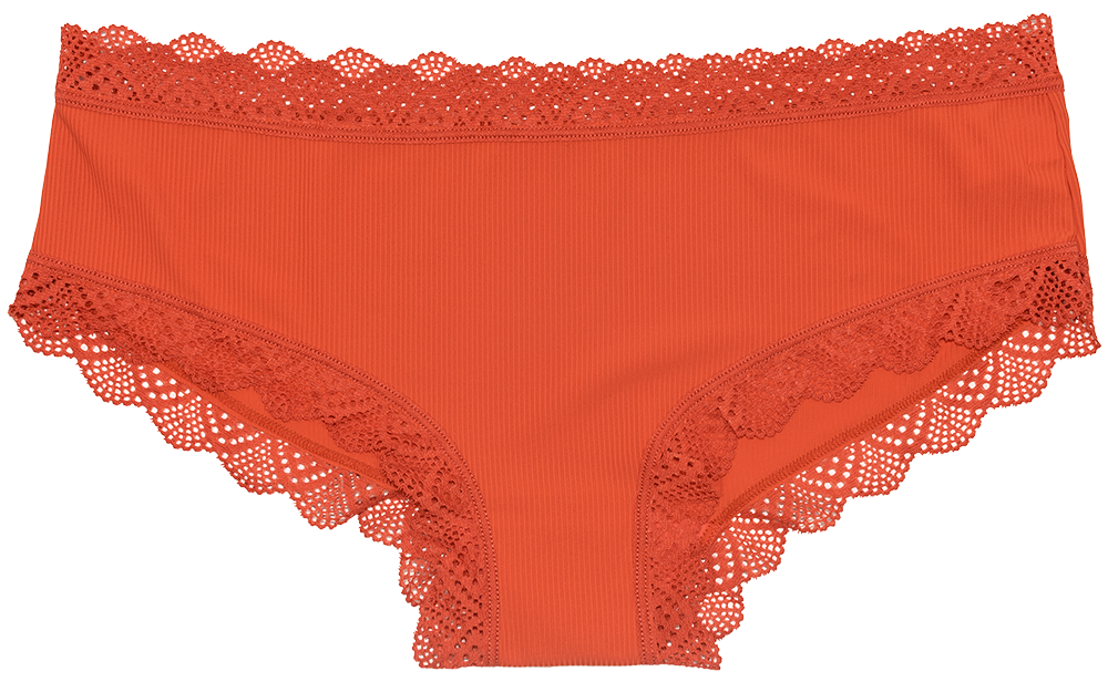 Pretty Red Lace-Trim Hipster – Silky & Flattering S–XL