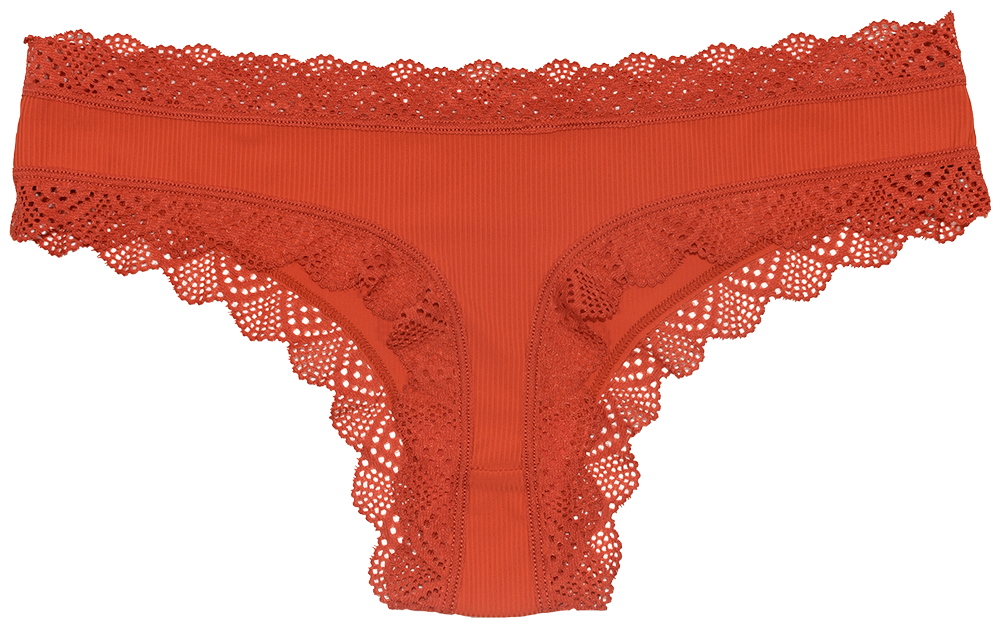 Pretty Red Lace-Trim Thong – Silky & Flattering S–XL