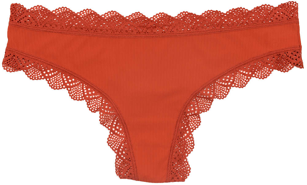Pretty Red Lace-Trim Thong – Silky & Flattering S–XL