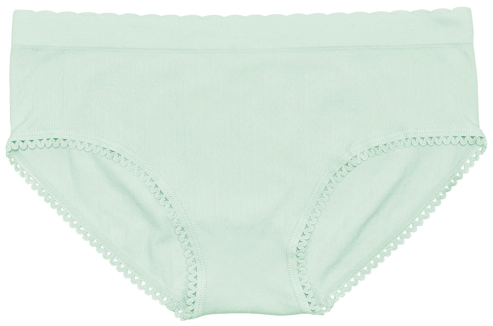 Seamless Textured Hipster with Picot Trim