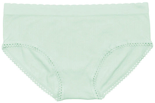 Seamless Textured Hipster with Picot Trim