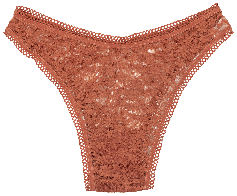 High Leg Daisy Lace Cheeky with Picot Trim